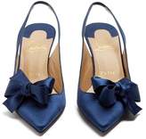 Thumbnail for your product : Christian Louboutin Yasling 70 Slingback Satin Pumps - Womens - Navy
