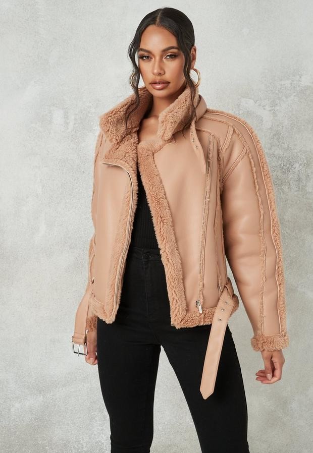 borg aviator jacket womens