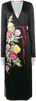 Thumbnail for your product : ATTICO Grace floral satin wrap midi dress
