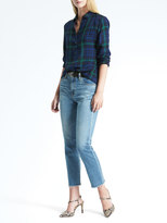 Thumbnail for your product : Banana Republic Dillon-Fit Plaid Rounded-Collar Flannel Shirt
