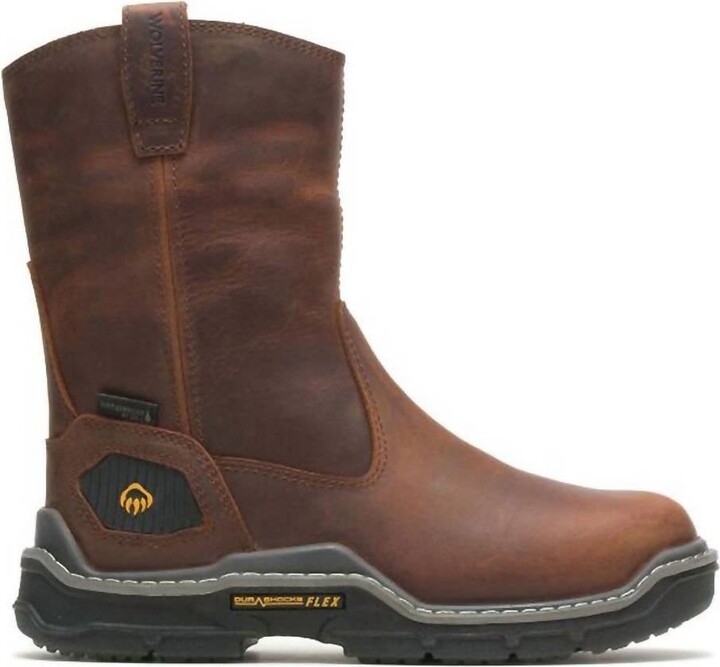 Wolverine Men's Raider Durashocks Slip On Soft Toe Work Boots In Peanut