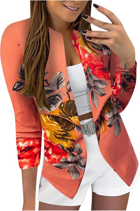 RYTEJFES Elegant Women's Blazer Suit Jacket Casual Jacket Oversize