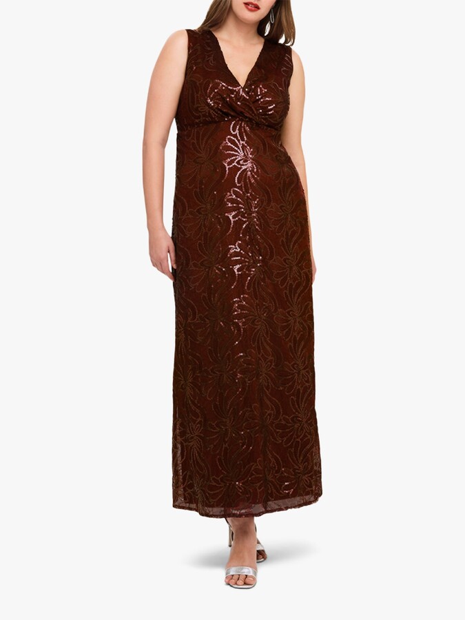 berry sequin maxi dress