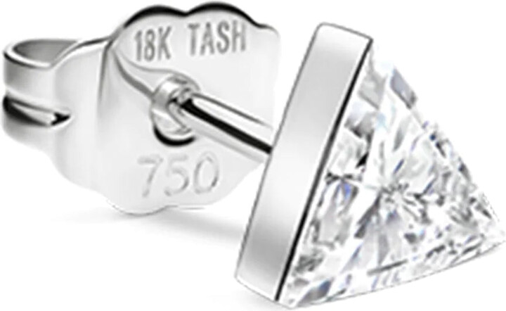 Maria Tash 4mm Invisible Set Triangle Diamond - White Gold