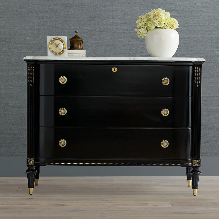 Regency Bow Front 3-Drawer Chest