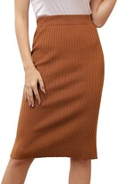 Thumbnail for your product : Kate Kasin Women's Knee Length Stretchy Ribbed Skirt for Office Work Hips-Wrapped Skirts