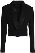 Thumbnail for your product : Dolce & Gabbana Cropped Satin And Lace-Trimmed Crepe Jacket
