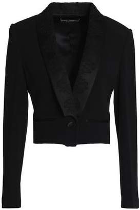 Dolce & Gabbana Cropped Satin And Lace-Trimmed Crepe Jacket