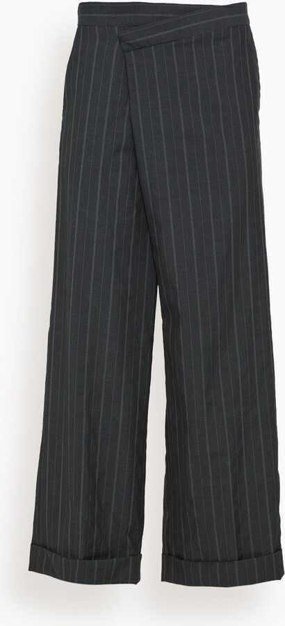 WE-AR4 The Lounge Trouser in Charcoal Stripe