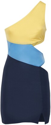 STAUD Letta Asymmetric Jersey Mini Dress