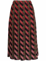 Thumbnail for your product : Ferragamo Geometric-Print Pleated Skirt