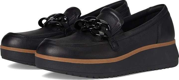 Clarks Zylah May Women's Flat Shoes Black Leather : 6.5 D - Wide