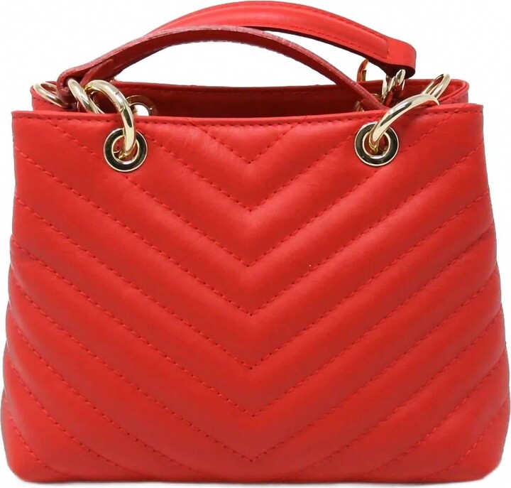 German Fuentes Evie Top Handle Clutch In Red