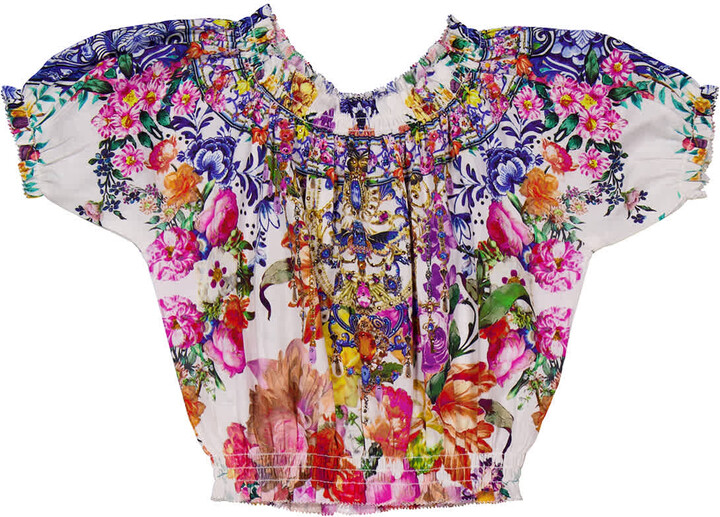 Camilla Girls Pink Crop With Baby Locked Edges