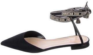 Christian Dior Canvas Pointed-Toe Flats