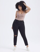 Thumbnail for your product : Abercrombie & Fitch Curve Love High Rise Skinny Jeans (Black Destroy) Women's Jeans