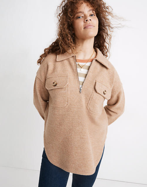 women's boiled wool sweater jacket