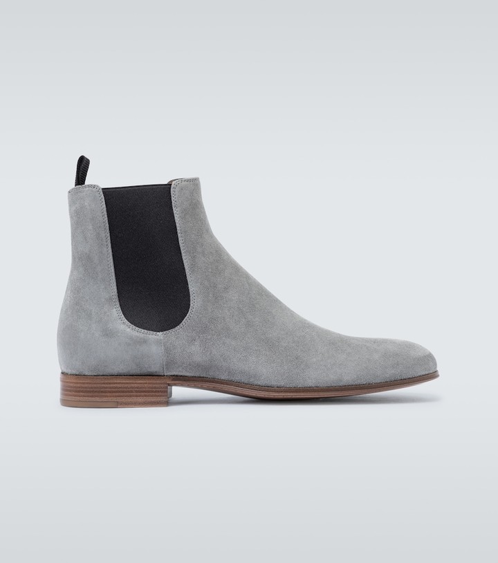 Mens Grey Suede Chelsea Boot | Shop the world's largest collection of  fashion | ShopStyle