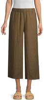Thumbnail for your product : Eileen Fisher Organic Linen Wide-Leg Cropped Pants