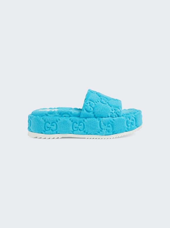 Gucci Love Parade Spongy Slide Sandals Azure ShopStyle
