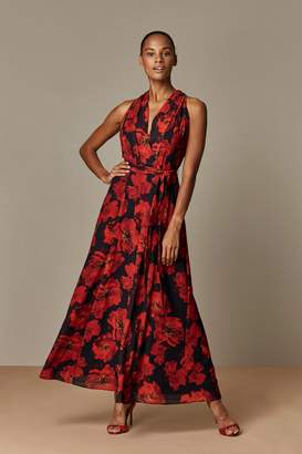Wallis Red Floral Print Maxi Dress