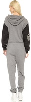 Thumbnail for your product : Opening Ceremony DKNY x Colorblocked Long Sleeve Hooded Jumpsuit