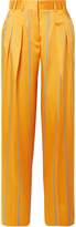 Thumbnail for your product : VVB Pleated Striped Satin-twill Wide-leg Pants