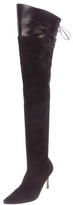 Thumbnail for your product : Manolo Blahnik Suede Thigh-High Boots