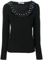Blumarine - embellished collar sweater