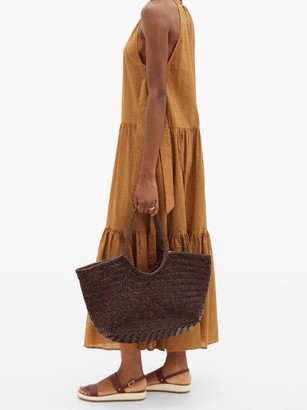 DRAGON DIFFUSION Nantucket Woven-leather Basket Bag - Dark Brown