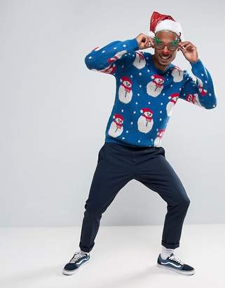 ASOS Christmas Jumper With Fluffy Snowman