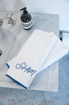 Monogram Embroidered White Bathroom Hand Towel – Linen and Letters