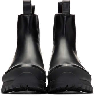 Jil Sander Black Rubber Sole Boots