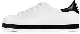 Alice + Olivia Ezra Lace-Up Platform Sneakers, White/Black