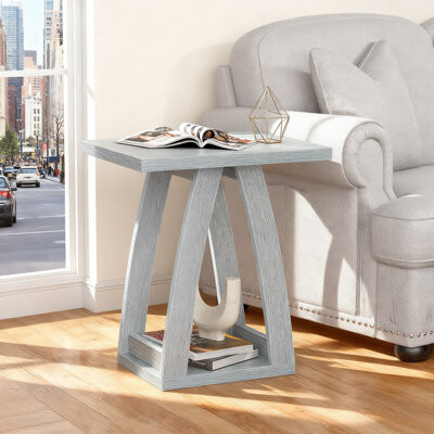 17 Stories Modern Side Table With Storage Shelf Multifunctional End Table For Living Room Sofa Bedroom And Office Durable Engineered Wood Construction