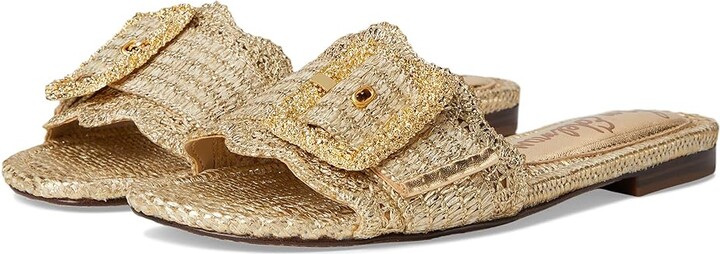 Sam Edelman Bambi 6 Women's Sandals Amber Gold : 9.5 M, Leather/Rubber