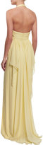 Thumbnail for your product : Marchesa Notte Sleeveless V-Neck Draped Halter Gown