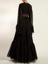 Thumbnail for your product : Giambattista Valli Lace-trimmed Silk Crepe De Chine Gown - Womens - Black