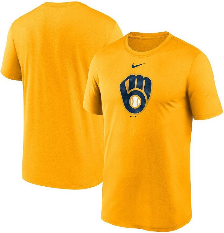 Men's Nike Gold Milwaukee Brewers Legend Fuse Large Logo Performance T-Shirt