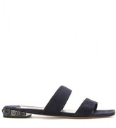 Thumbnail for your product : Miu Miu Embellished suede sandals