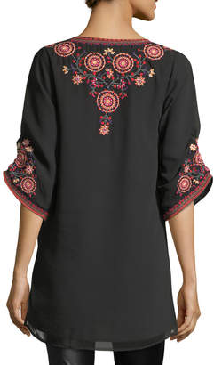 Tolani Khalisse Half-Sleeve Embroidered Tunic
