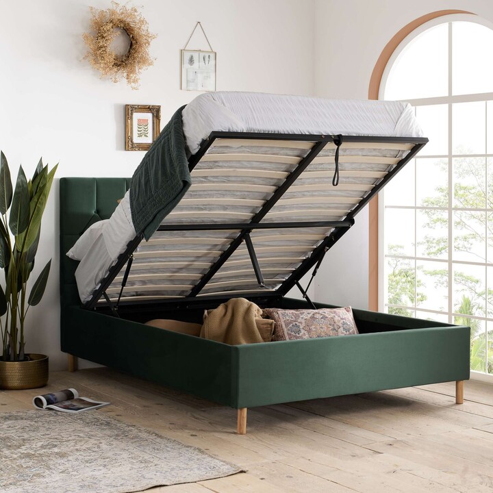 Dunelm Loxley Velvet Ottoman Bed Loxley Green ShopStyle