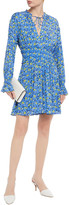 Thumbnail for your product : Diane von Furstenberg Shirred Floral-print Stretch-mesh Playsuit
