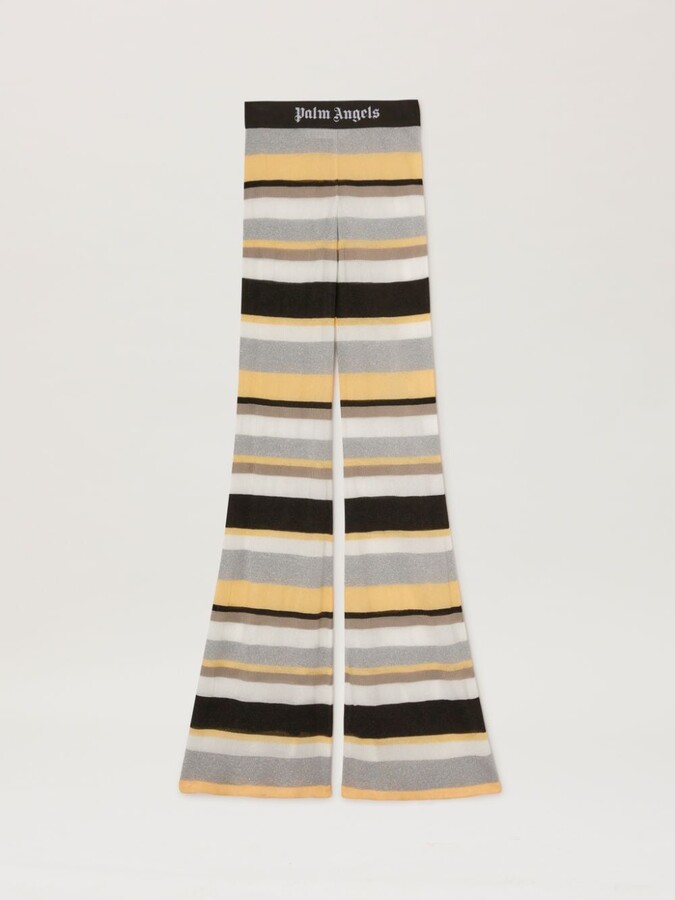 Palm Angels Striped Lurex Knit Logo Pants - ShopStyle
