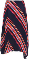 Thumbnail for your product : Tory Burch Brynn Asymmetric Striped Crepe Midi Skirt