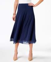 Thumbnail for your product : JM Collection Petite Mesh-Hem A-Line Skirt, Created for Macy's