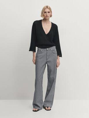 【Massimo Dutti】Striped low-rise straight-leg jeans Striped low-rise straight-leg jeans · Ink Blue · Dressy