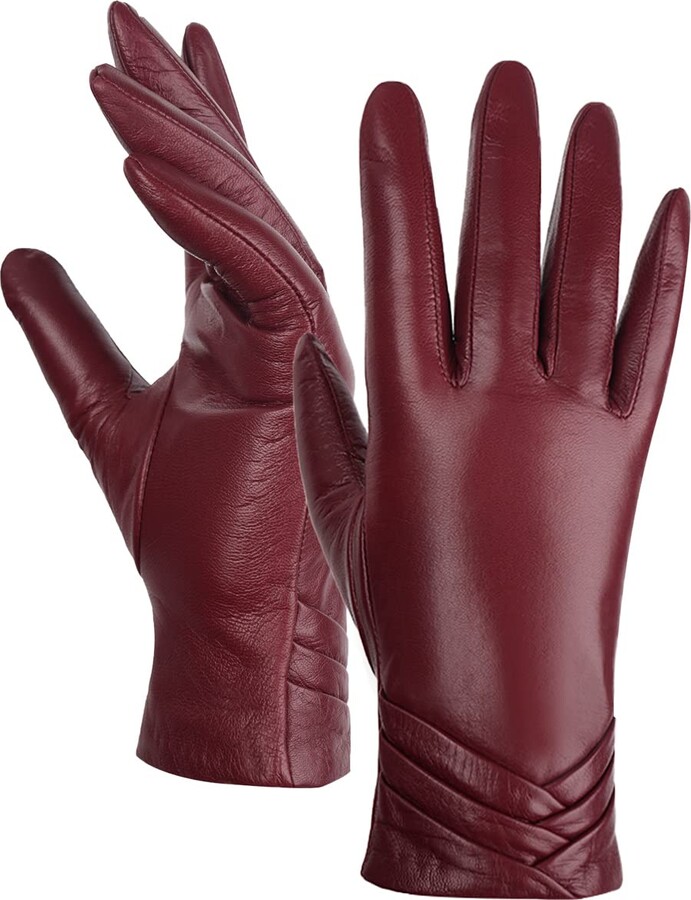 GSG SINCE 1998 GSG Womens Winter Warm Sheepskin Leather Gloves