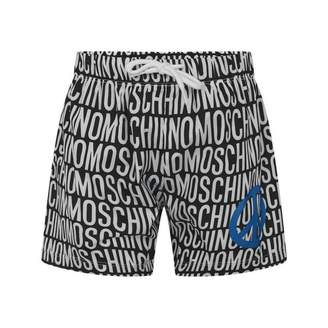 Moschino MoschinoBoys Black & White Logo Swim Shorts