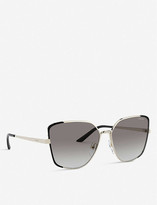 Thumbnail for your product : Prada PR 60XS 07B4K0 metal and mirror-coated square sunglasses